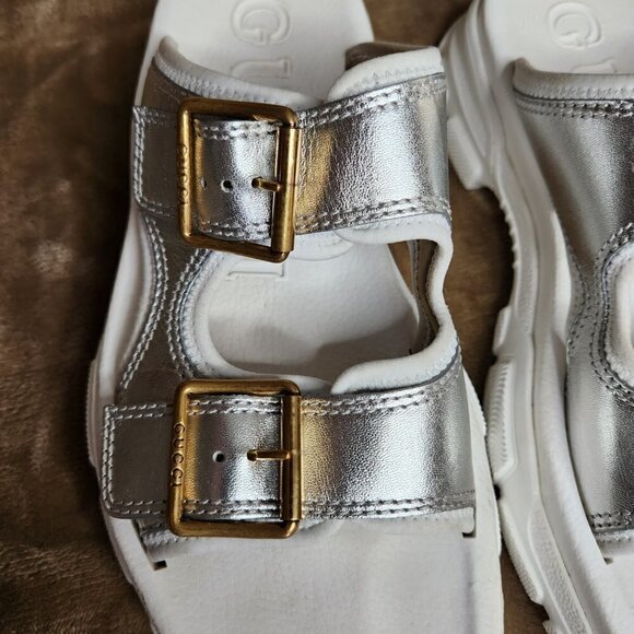 Gucci Aguru Leather Sandal, Authentic - Picture 5 of 9